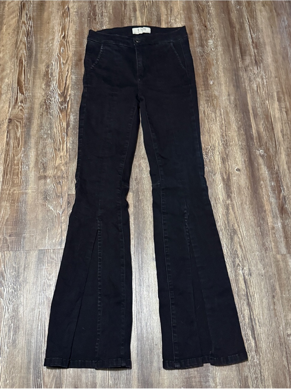 We The Free Bootcut Spilt Hem Jeans Women's 25 Mid Rise Black Wash Denim